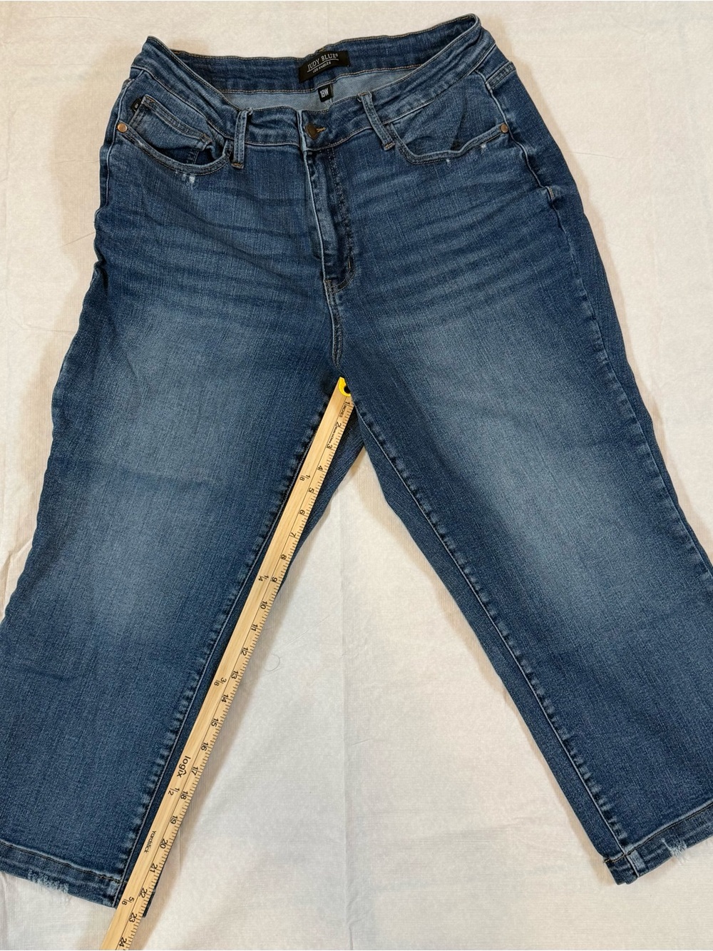 Judy Blue High Rise Vintage Wash Wide Leg Crop Jeans 18W JB88592